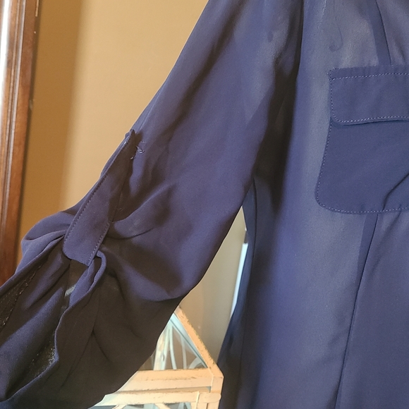 Love Culture navy blue blouse size large. - Picture 2 of 4